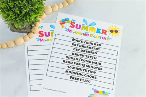 Summer Morning Routine For Kids Free Download Confessions Of Parenting