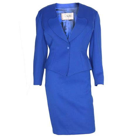 Thierry Mugler 80s Blue Skirt Suit — James Veloria