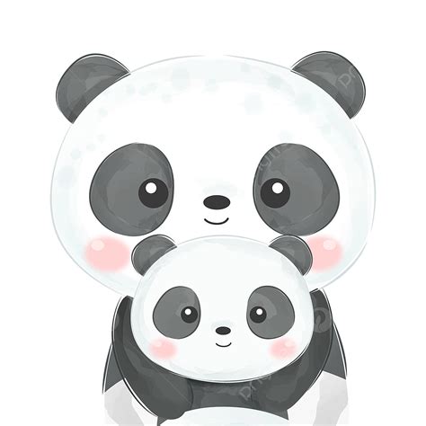 Mommy Baby Clipart Hd Png Watercolor Mommy And Baby Panda Illustration