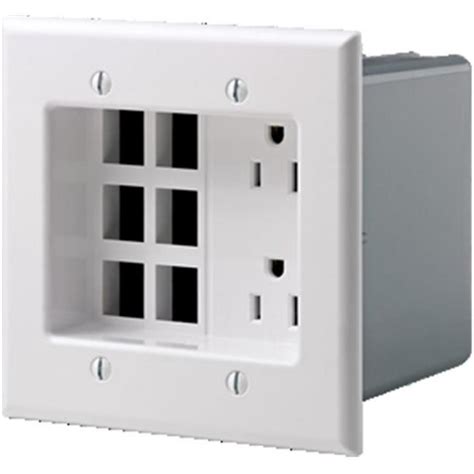 Leviton 690 W 2 Gang Recessed Box With Receptacle And 6 Port Quickport