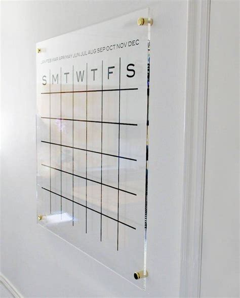 Dtbd Pure Wall Calendar Grid Large Lucite White Board Dry Erase