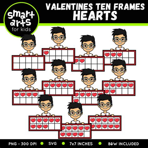 Valentines Ten Frames Clip Art Educational Clip Arts And Bible Stories