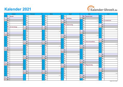 Kalender 2021 Mit Feiertagen Kostenlos Kalender 2021 Mit
