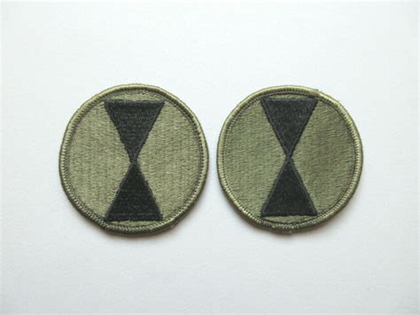 Us Army 7th Infantry Division Subdued Military Patches Ebay