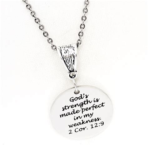 Faith T Gods Strength Is Made Perfect In My Weakness Necklace 2