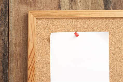 Free Image Of Blank White Paper Pinned On Cork Board Freebiephotography