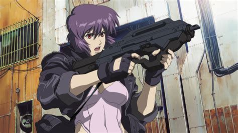 Anime Girls With Guns Gloves Ghost In The Shell Open Mouth Gun Fingerless Gloves Kusanagi