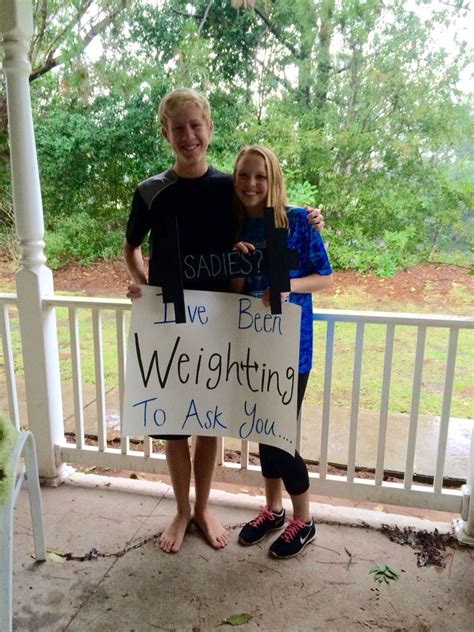 How I Asked Him To Sadie Hawkins Dance Weightlifting Themed Cute Homecoming Proposals Hoco