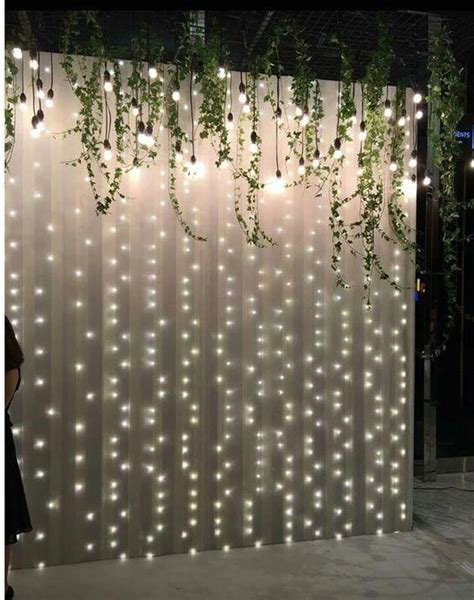 Sheer Backdrop With Led Lights And Flowers Diy Wedding Decorations