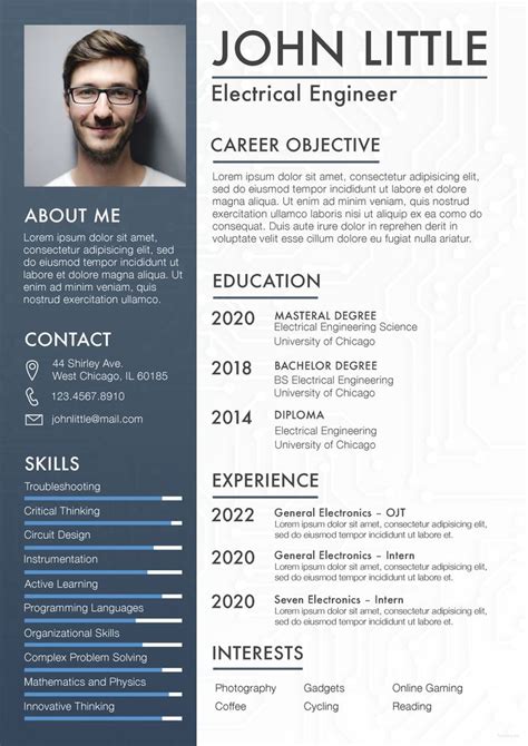 160+ free resume templates for word. Electrical Engineer Fresher Resume Template [Free PSD ...