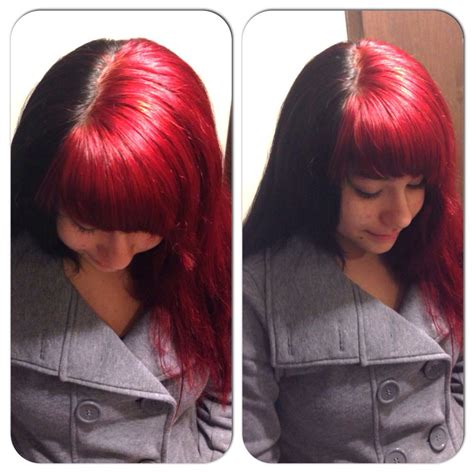 Two Toned Red Hair Goldwell Color 6rr And 2a Half And Half Two Toned Hair Red Hair Hair