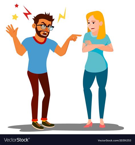 Quarrel Man And Woman Conflict Royalty Free Vector Image