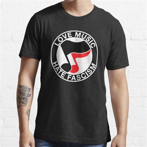 Camiseta Love Music Hate Fascism De Dirtybootlegs Redbubble