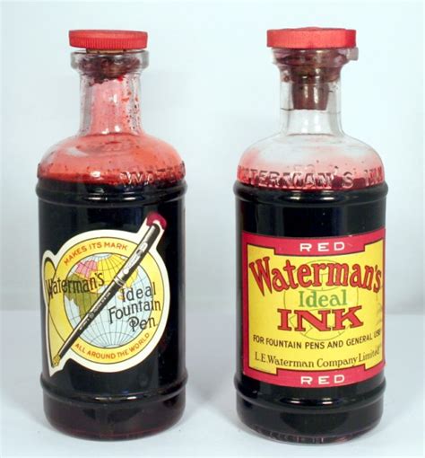 Waterman Ink Bottles Red 2 8 Oz V0755 Usa Vintage Waterman Pens