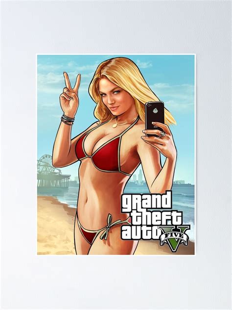 Grand Theft Auto V Girl Bikini Beach Mädchen Selfie Gta V Poster Von Milabuchko Redbubble