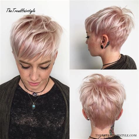 Great shag hairstyles for women for christmas day 2018. Pastel Pink Textured Pixie - 100 Mind-Blowing Short ...