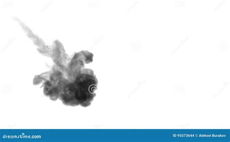 One Ink Flow Infusion Black Dye Cloud Or Smoke Ink Inject On White In