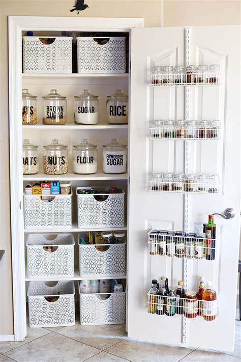 Getting creative with pantry organizers will always improve your pantry storage capabilities as well a simple pantry door with a frosted glass window makes for a pretty picture with the door opened or. 17 Incredible Small Pantry Storage Ideas and Makeovers to Try
