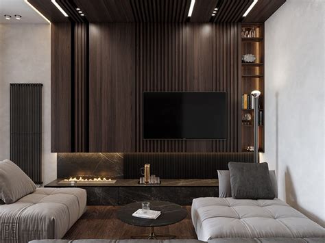 Discover design inspiration from a variety of living rooms, including color, decor and storage options. Luxurious Interior With Wood Slat Walls | Interior wall ...