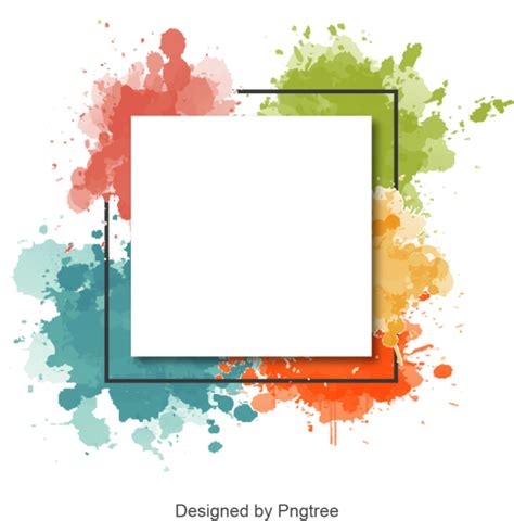 Download Transparent Abstract Watercolor Splash Frame And Border, Watercolor - Watercolor Border ...