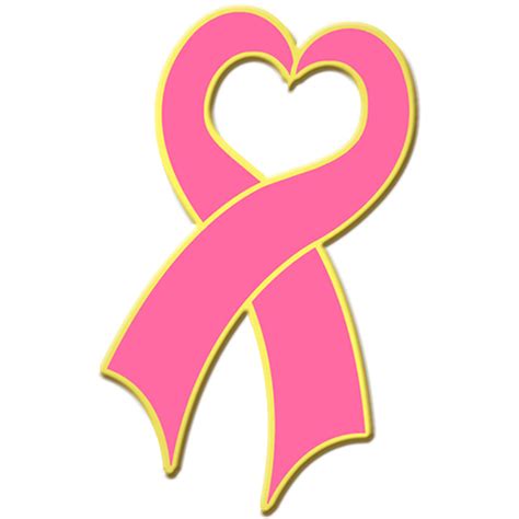 Blackinton Gold Plate Breast Cancer Awareness Heart Ribbon Lapel Pin