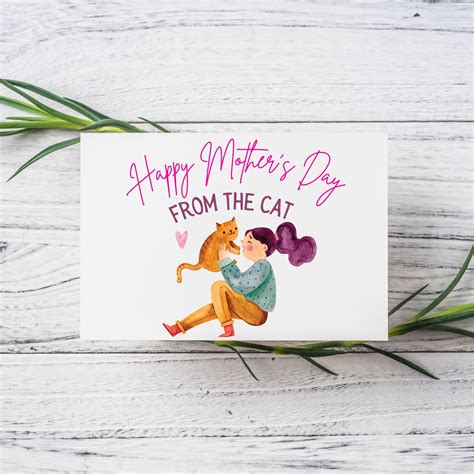Funny Cat Mothers Day Card Happy Mothers Day From The Etsy In 2021