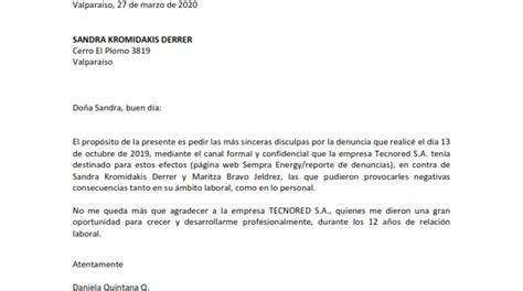 Carta Disculpas Públicas Diario La Quinta