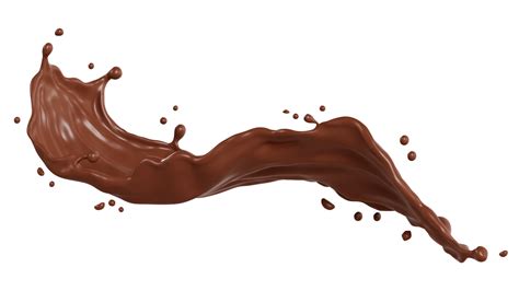 Chocolate Isolated Splashes Wave D Render Illustration PNG
