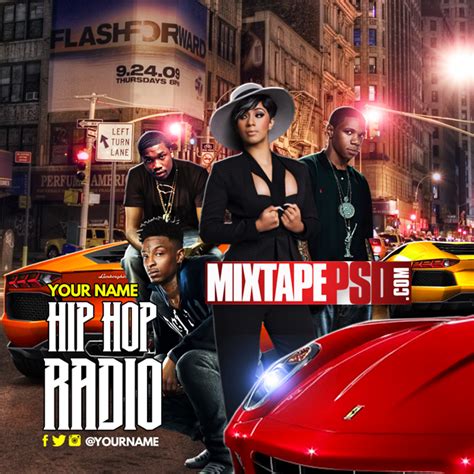 Mixtape Cover Template Hip Hop Radio 72 Graphic Design Mixtapepsdscom