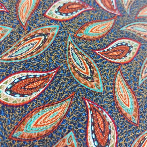 Retro Paisley Leaf Viscose Twill | More Sewing
