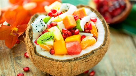 Coconut Fruit Bowl 1685x948 Raw Food Diet Raw Food Recipes Food
