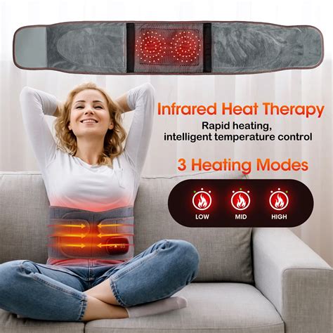 Electric Heating Waist Massage Belt Far Infrared Vibration Hot Compress