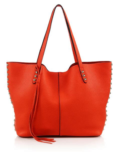 Lyst Rebecca Minkoff Unlined Leather Tote In Red