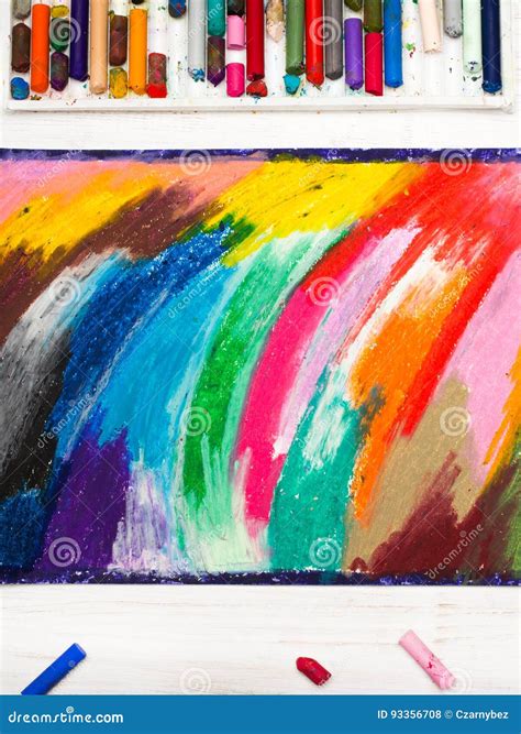 Oil Pastels Drawing Texture For Background Royalty Free Stock Image