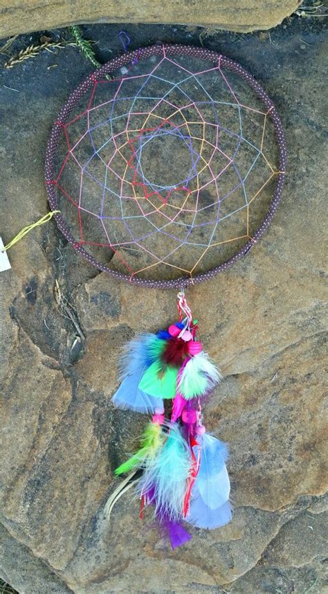Dream Catcher Handmade 9 Inch Colorful Feathered Wall Etsy Dream