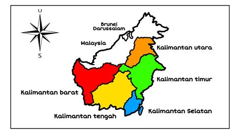 Menggambar Peta Pulau Kalimantan Cara Menggambar Dan Mewarnai Peta