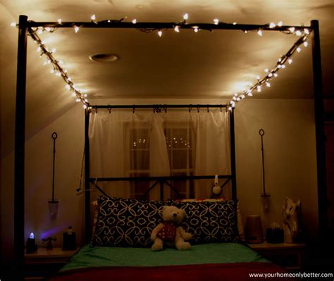 It's perfect for people who are afraid of the dark, especially if you are feeling extra creative and inspired, you can add a rug, a rustic lantern, or a beautiful fabric to complement your lighted bed canopy. 9 Post-Holiday Uses for String Lights