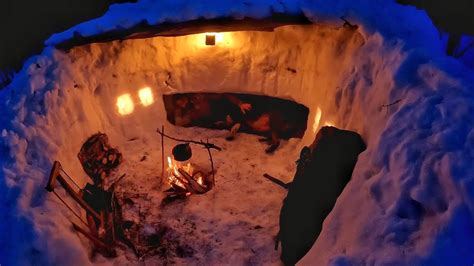 7 Days Solo Survival Camping In Deep Snow Winter Warm Bushcraft