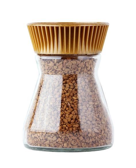 Instant Coffee In Glass Jar Isolated Stock Image Image Of Shape Caffeine 30918699