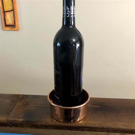 Hammered Copper Wine Bottle Coaster 4 Diameter