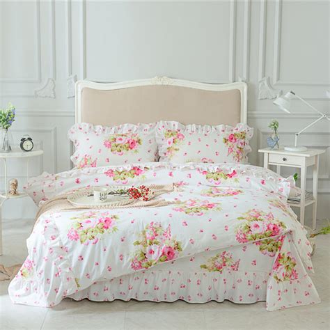 100 Cotton Princess Style Girls King Queen Size Bedding Set Floral