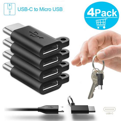 4 pcs usb c male to micro usb female converter connector usb 3 1 type c adapter