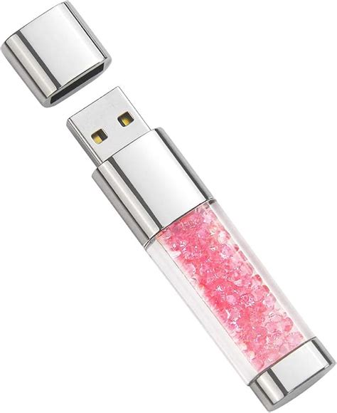Usb Flash Drive 32gb Borlterclamp Cute Pink Crystal Thumb Drive