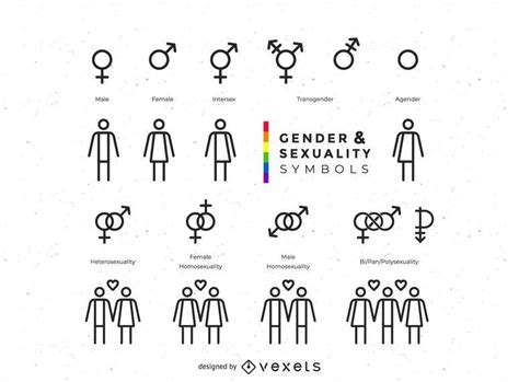 Gender And Sexuality Symbols Collection Vector Download