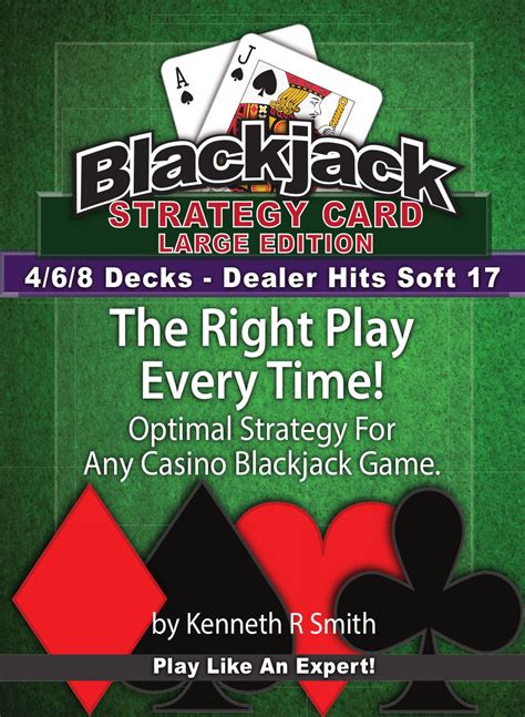 Blackjack Strategy Card Large Edition 468 Decks Dealer Hits Soft