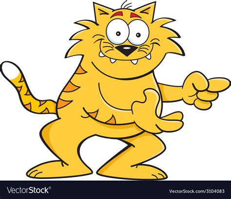 Cartoon Cat Pointing Royalty Free Vector Image