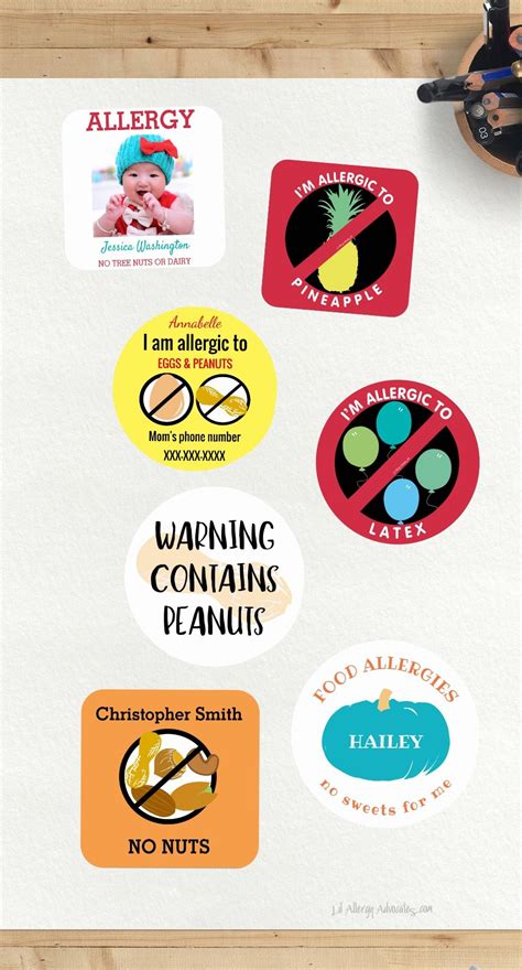 Custom Food Allergy Stickers Allergy Awareness Stickers Epinephrine
