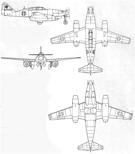 Me 262 Drawing A Military Photos And Video Website