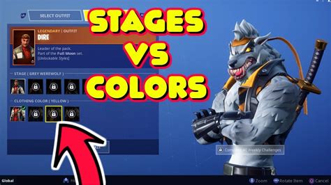Dire Skin Clothing Colors On Different Werewolf Stages In Fortnite Youtube