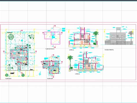 Plano Casa De Dos Niveles En AutoCAD Descargar CAD Gratis KB Bibliocad